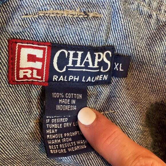 Chaps Ralph Lauren Jean Cargo Overalls XL - Picture 9 of 9